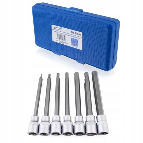 ZESTAW DŁUGICH NASADEK 3/8" HEX, SPLINE XZN I TORX 110MM 21 ELEMENTÓW