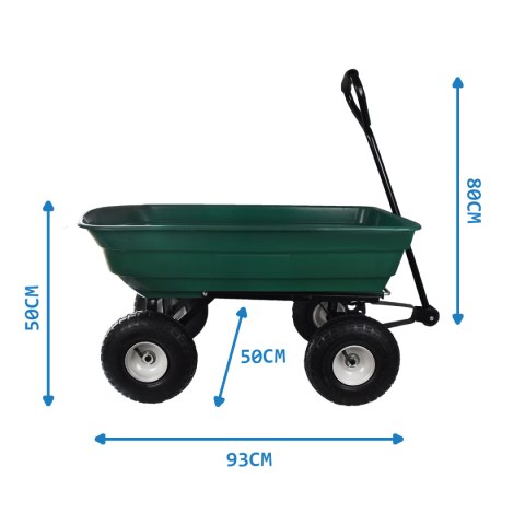 Wózek ogrodowy taczka wywrotka na 4 kółkach transportowy 120L 240kg Wózek ogrodowy taczka wywrotka na 4 kółkach transportowy 120L 240kg