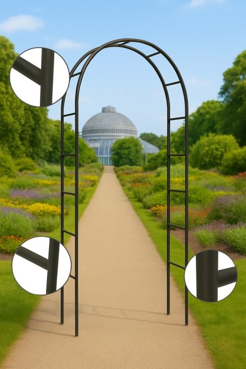 Pergola ogrodowa na róże pnącza czarna Pergola ogrodowa na róże pnącza czarna
