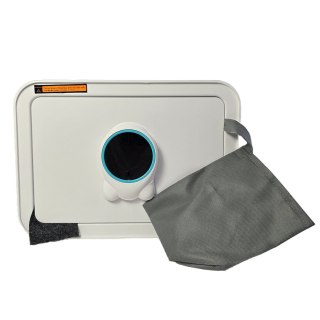 Biały sejf biurowy domowy na kod i klucz elektroniczny skarbonka