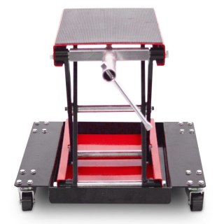 Mobilny podnośnik motocyklowy nożycowy do 500kg czerwony