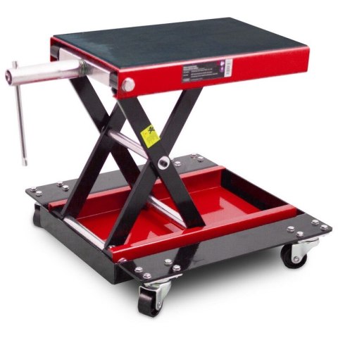 Mobilny podnośnik motocyklowy nożycowy do 500kg czerwony