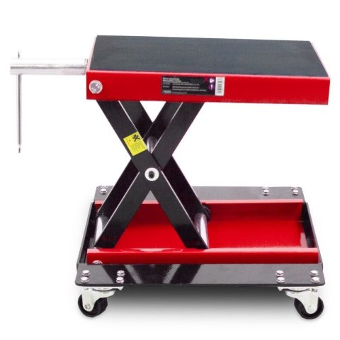 Mobilny podnośnik motocyklowy nożycowy do 500kg czerwony