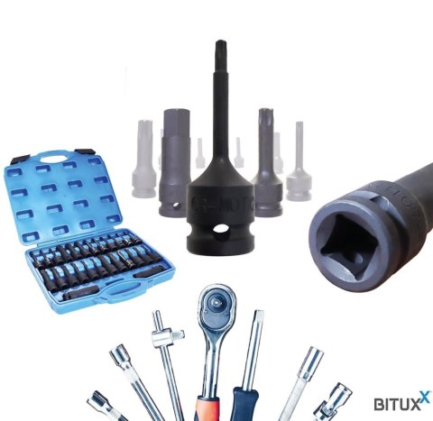 Nasadki do klucza udarowego Torx + Spline + Sześciokąt 1/2 26el.