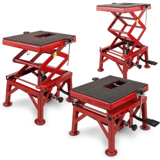 Podnośnik HYDRAULICZNY Nożycowy 135 KG do motocykla motoru czerwony