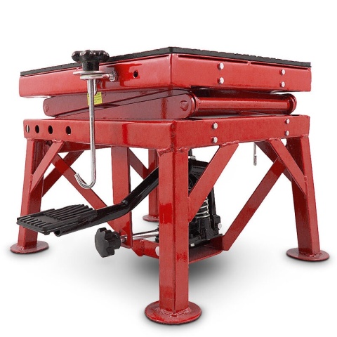 Podnośnik HYDRAULICZNY Nożycowy 135 KG do motocykla motoru czerwony