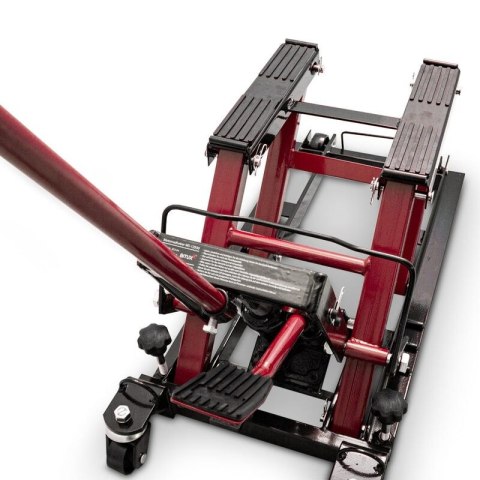 Podnośnik motocyklowy podnośnik hydrauliczny platforma 680kg czerwony