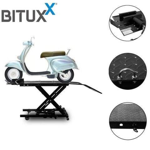 Podnośnik nożycowy hydrauliczny platforma serwisowa do 360kg czarny