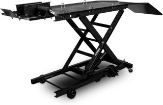 Podnośnik nożycowy hydrauliczny platforma serwisowa do 360kg czarny