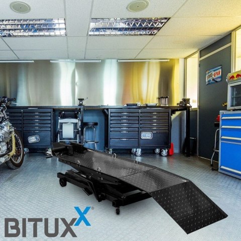 Podnośnik nożycowy hydrauliczny platforma serwisowa do 360kg czarny