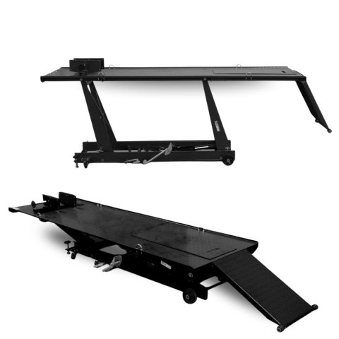 Podnośnik nożycowy hydrauliczny platforma serwisowa do motocykli 460kg czarny
