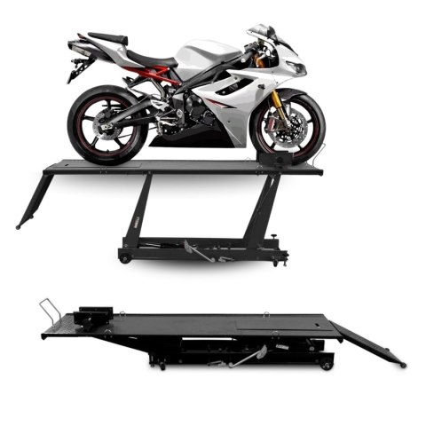 Podnośnik nożycowy hydrauliczny platforma serwisowa do motocykli 460kg czarny