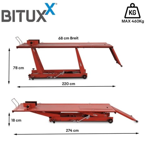 Podnośnik nożycowy hydrauliczny platforma serwisowa do motocykli 460kg