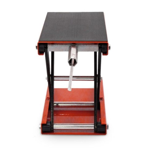 Podnośnik nożycowy korbowy do motocykla 450kg czerwony