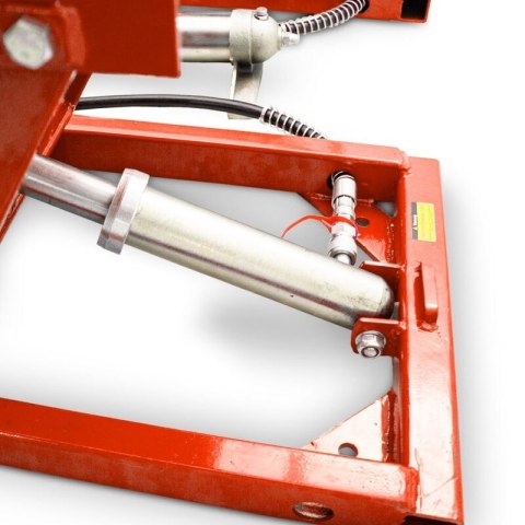 Rampy z podnośnikiem hydraulicznym najazdy samochodowe 2720kg czerwone