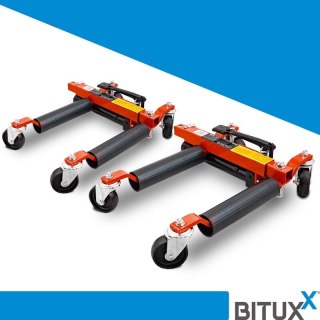 Wózek rolka pod koła z podnośnikiem hydraulicznym 680kg 2 szt czerwony