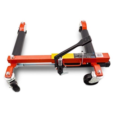 Wózek rolka pod koła z podnośnikiem hydraulicznym 680kg 2 szt czerwony