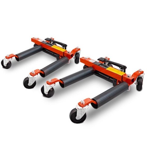 Wózek rolka pod koła z podnośnikiem hydraulicznym 680kg 2 szt czerwony