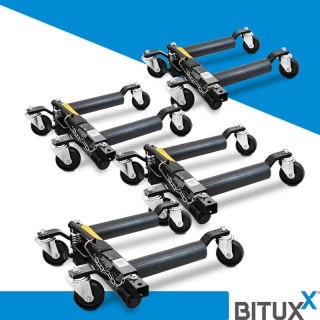 Wózek rolka pod koła z podnośnikiem hydraulicznym 680kg 4 szt. czarny