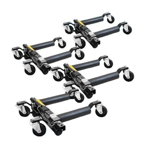 Wózek rolka pod koła z podnośnikiem hydraulicznym 680kg 4 szt. czarny