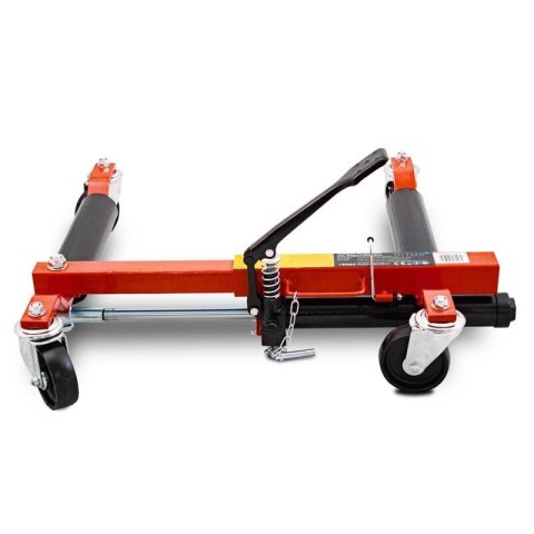 Wózek rolka pod koła z podnośnikiem hydraulicznym 680kg 4 szt czerwony