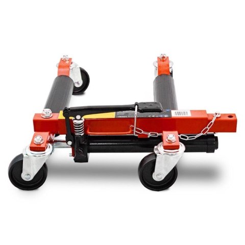 Wózek rolka pod koła z podnośnikiem hydraulicznym 680kg 4 szt czerwony