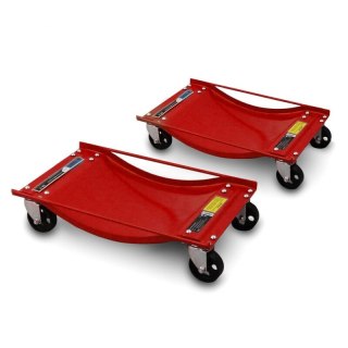 2x Wózki Manewrowe pod koła SERWISOWE z Udźwigiem 2x450KG 900kg Czerwone