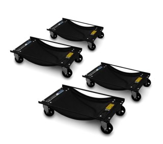 4x Wózki Manewrowe pod koła SERWISOWE Udźwig 4x450KG 1800kg Czarne
