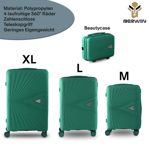 Zestaw Walizek BERWIN ABS Morska Bryza 4szt – XL L M + Kuferek