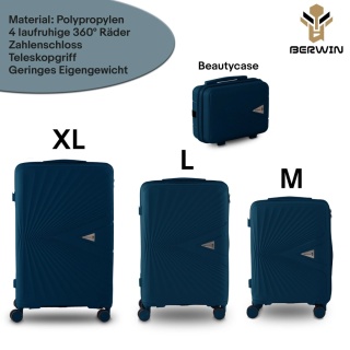 Zestaw Walizek BERWIN ABS Morska Zieleń 4szt – XL L M Kuferek