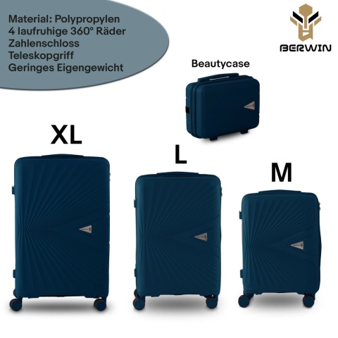Zestaw Walizek BERWIN ABS Morska Zieleń 4szt – XL L M Kuferek
