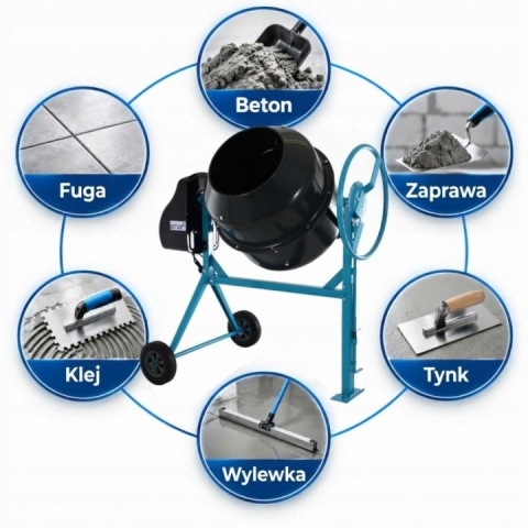Betoniarka Mieszarka do zaprawy i cementu Elektryczna 200L BITUXX