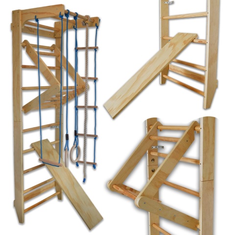 Drabinka gimnastyczna kącik zabaw huśtawka zjeżdżalnia lina 220cm