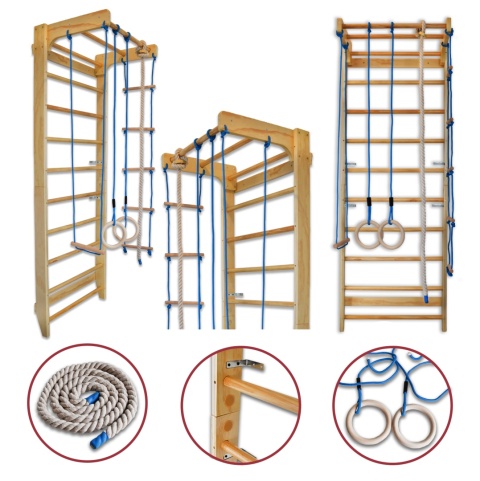 Drabinka gimnastyczna z dodatkowymi elementami kącik zabaw 220cm