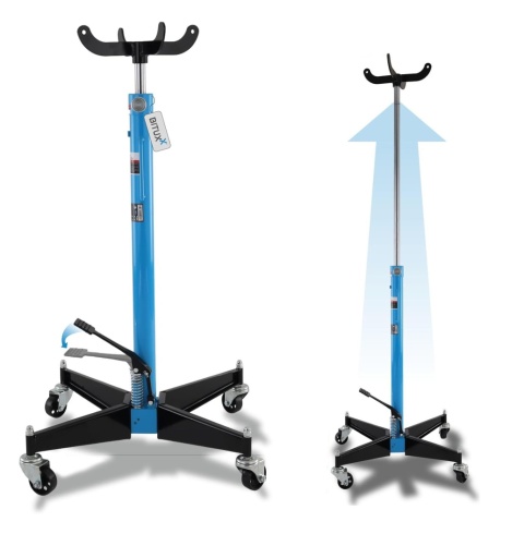 Hydrauliczny podnośnik do skrzyń biegów mobilny do 500kg niebieski