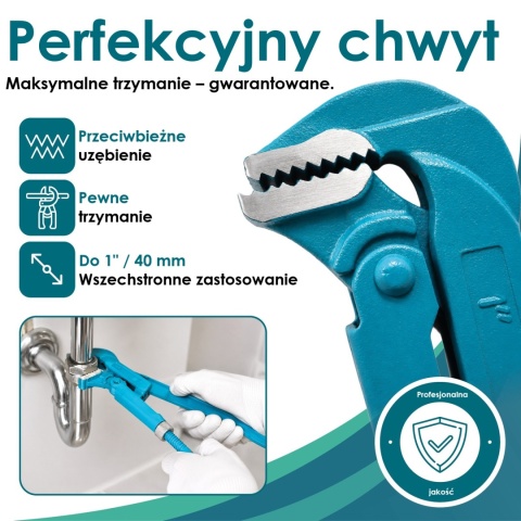 Klucz nastawny szwedzki do rur 1" 90° żaba