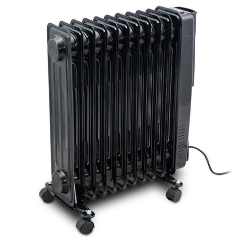 Mobilny grzejnik olejowy czarny 2500W 11 żeber