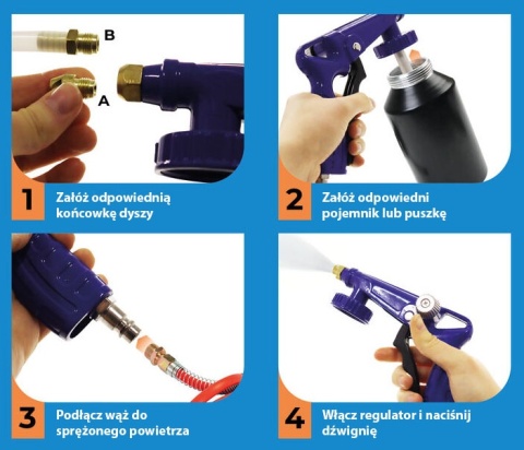 Pneumatyczny pistolet do konserwacji podwozia z przedłużką