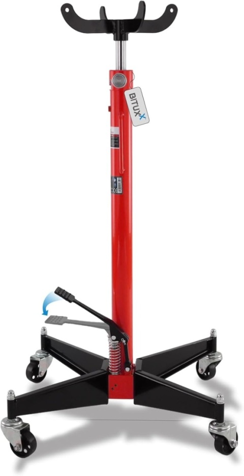 Hydrauliczny podnośnik do skrzyń biegów mobilny do 500kg czerwony