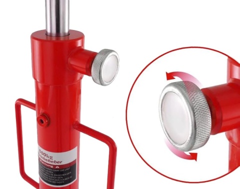 Hydrauliczny podnośnik do skrzyń biegów mobilny do 500kg czerwony