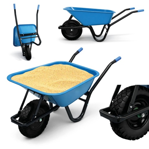 Taczka ogrodowa budowlana niebieska do 250kg 100L