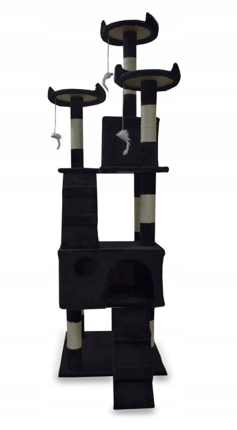 DRAPAK DLA KOTA CZARNY 170CM DRZEWKO Z LEGOWISKAMI