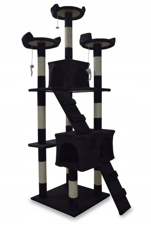 DRAPAK DLA KOTA CZARNY 170CM DRZEWKO Z LEGOWISKAMI