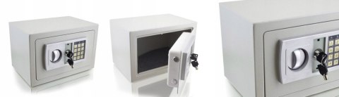 Sejf meblowy elektroniczny jasny szary biurowy kod