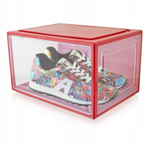 3x BOX NA BUTY ORGANIZER PUDEŁKO CZERWONE do rozm. 47 3x BOX NA BUTY ORGANIZER PUDEŁKO CZERWONE do rozm. 47