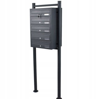 Skrzynka pocztowa lokatorska grafitowa 5 wrzutów