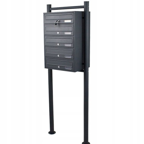 Skrzynka pocztowa lokatorska grafitowa 5 wrzutów