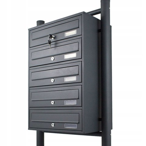 Skrzynka pocztowa lokatorska grafitowa 5 wrzutów