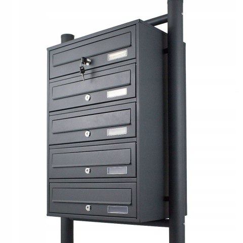 Skrzynka pocztowa lokatorska grafitowa 5 wrzutów