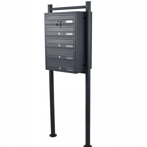 Skrzynka pocztowa lokatorska grafitowa 5 wrzutów